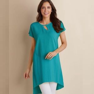 SOFT SURROUNDINGS Modern Gauze High Low Tunic Top